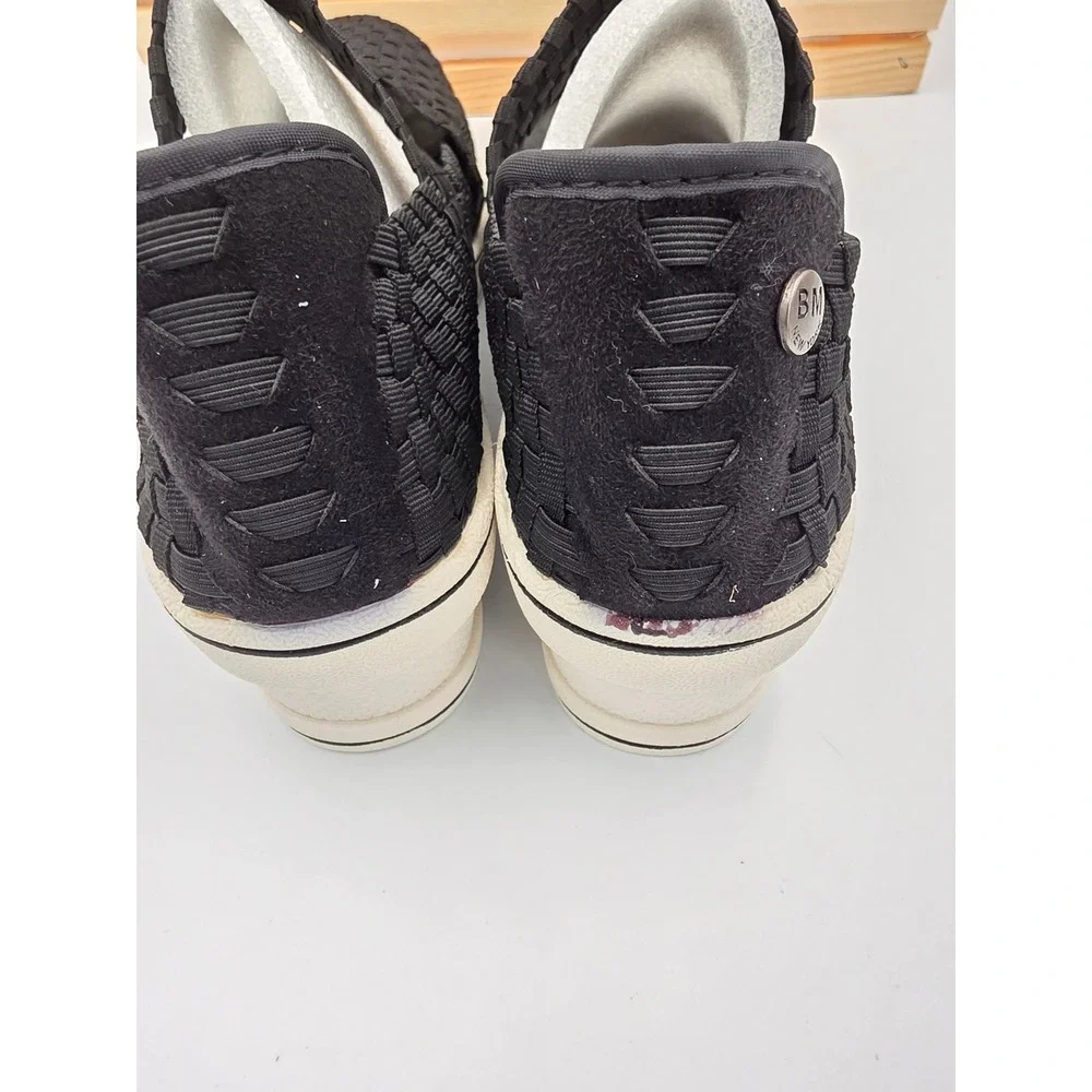 Bernie Mev Frontier Sneakers Women 38 8 Black Woven Comfort Elastic Platform - Picture 9 of 13